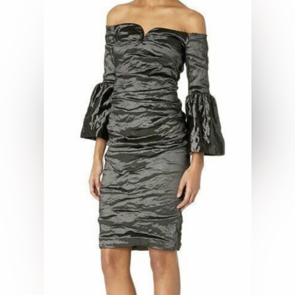 Nicole Miller Dresses & Skirts - Nicole Miller NWT Techno Metal Flare Sleeve dress